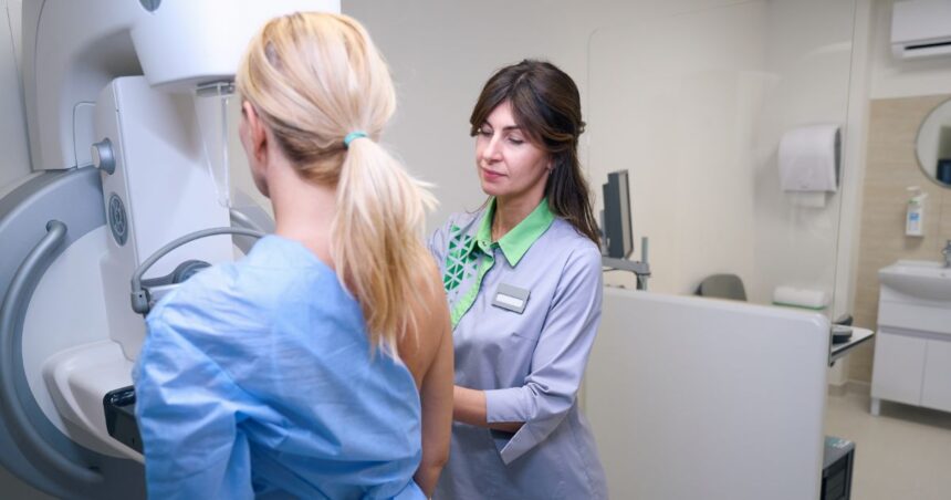 doctor before a mammogram